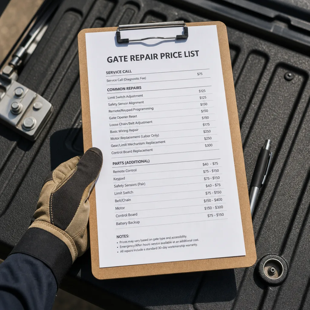 Illustration for true blue gate repair cost